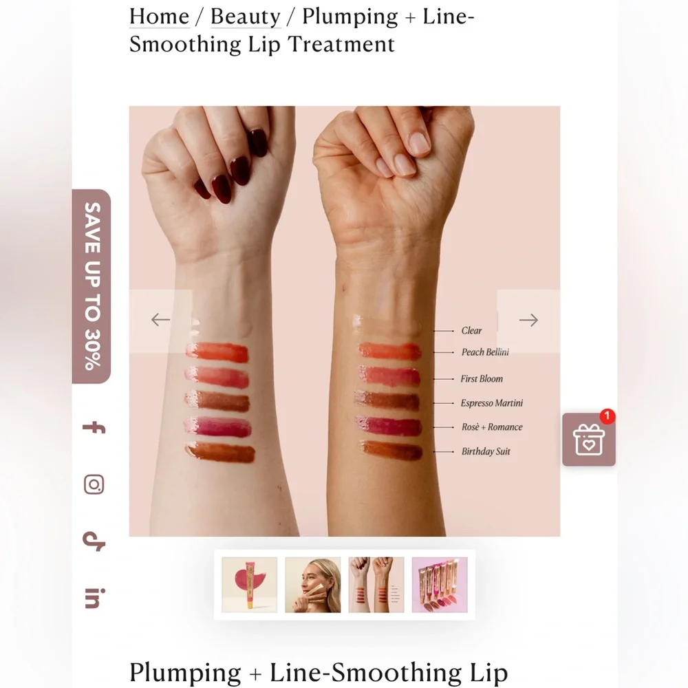 Nakery Beauty Plumping & Line Smoothing Lip Treatment in Shade Rose & Romance